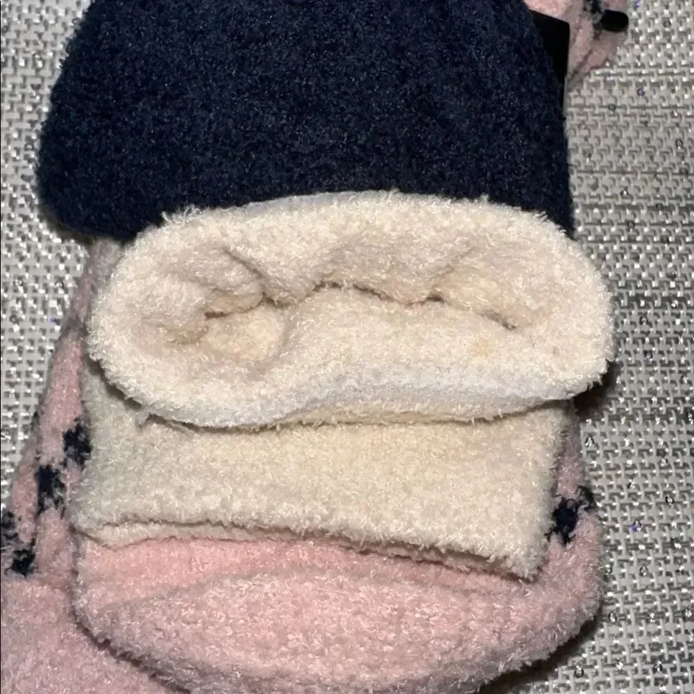 FRYE 2 Pk Pink Navy Ivory Super Soft Everyday Boot Socks
